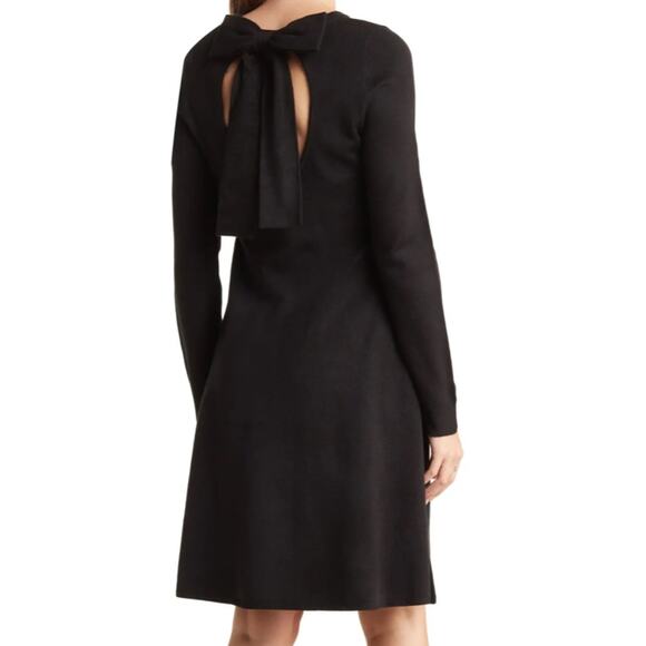 Vince Camuto Women's Black Long Sleeve Fit & Flare Sweater Dress Size Medium NEW - Picture 2 of 2